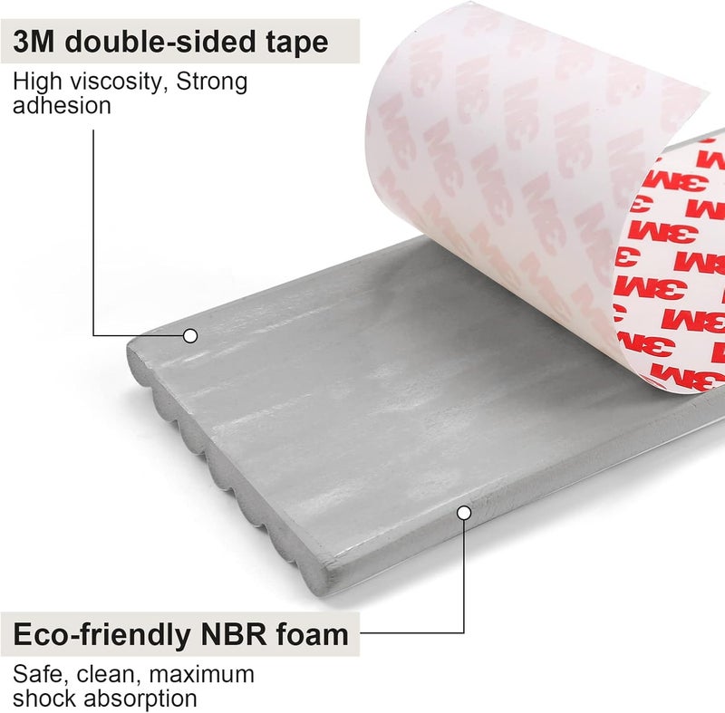 Dovesail Upgrade Baby Proofing Edge Guards 6.6 ft Protector with 3M Adhesive Double Sided Tape,Extra-Wide Soft NBR Rubber Foam Padding,Furniture Safety Corner Edge Bumper Guard-Grey - Image 3